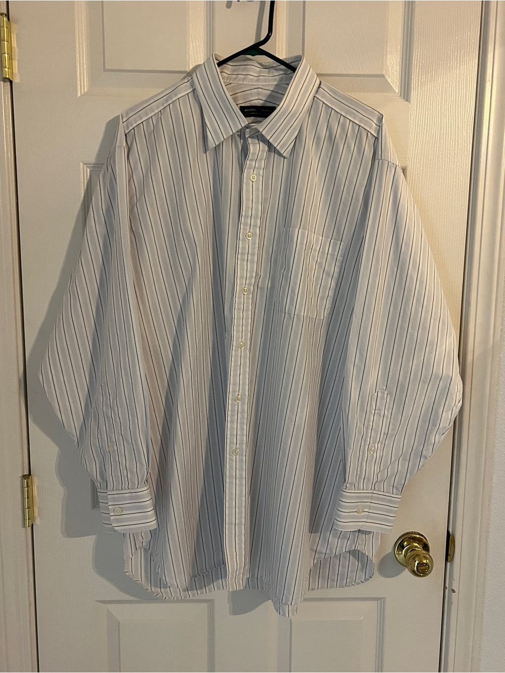 Robert Talbott Bespoke Striped Cotton Button Up Made USA Oversized XL XXL